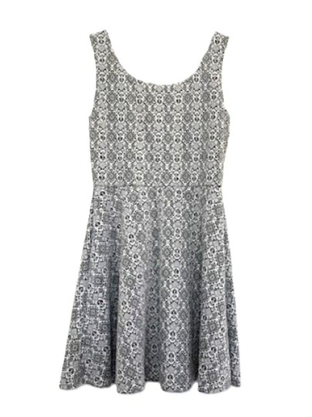 Bar III Black and White Sleeveless Mini Swing Dress